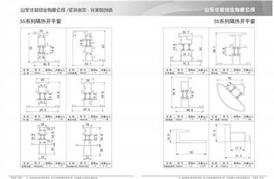 55系列隔熱平開窗